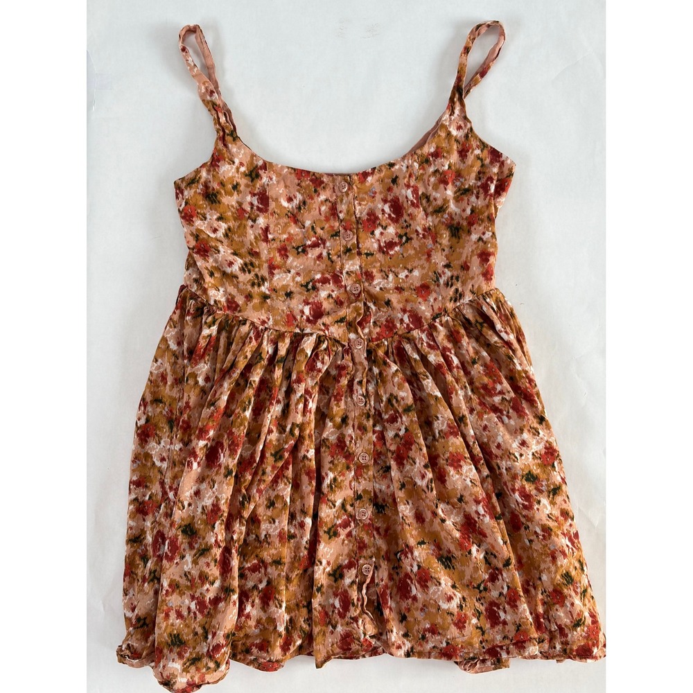 ASOS DESIGN Petite Floral 100% Cotton Mini Sundress Orange Red US 2